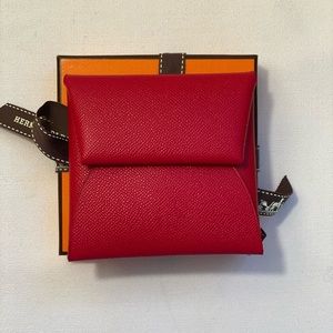 Hermes Bastia Change Purse Rouge Piment